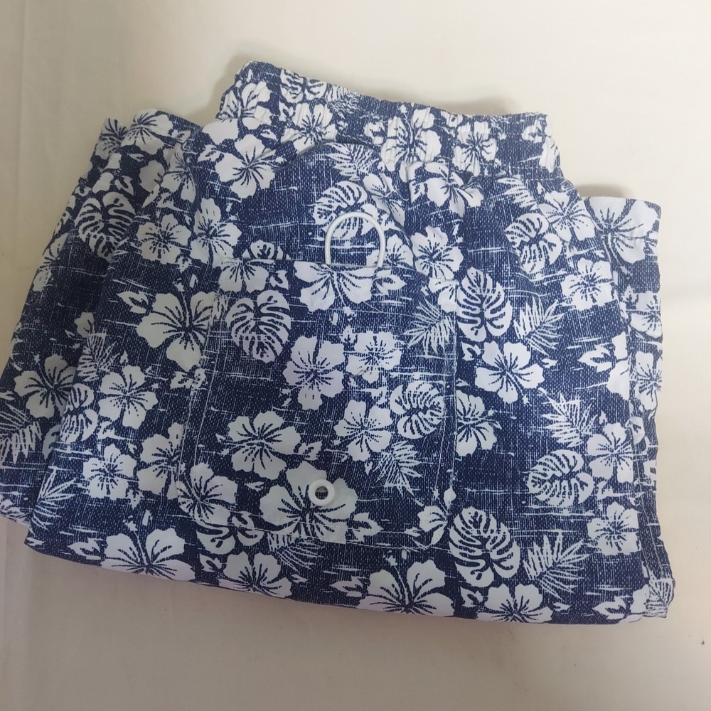 Ice‎ Cross Canada Mens Blue Floral Swim Trunks Shorts Size L